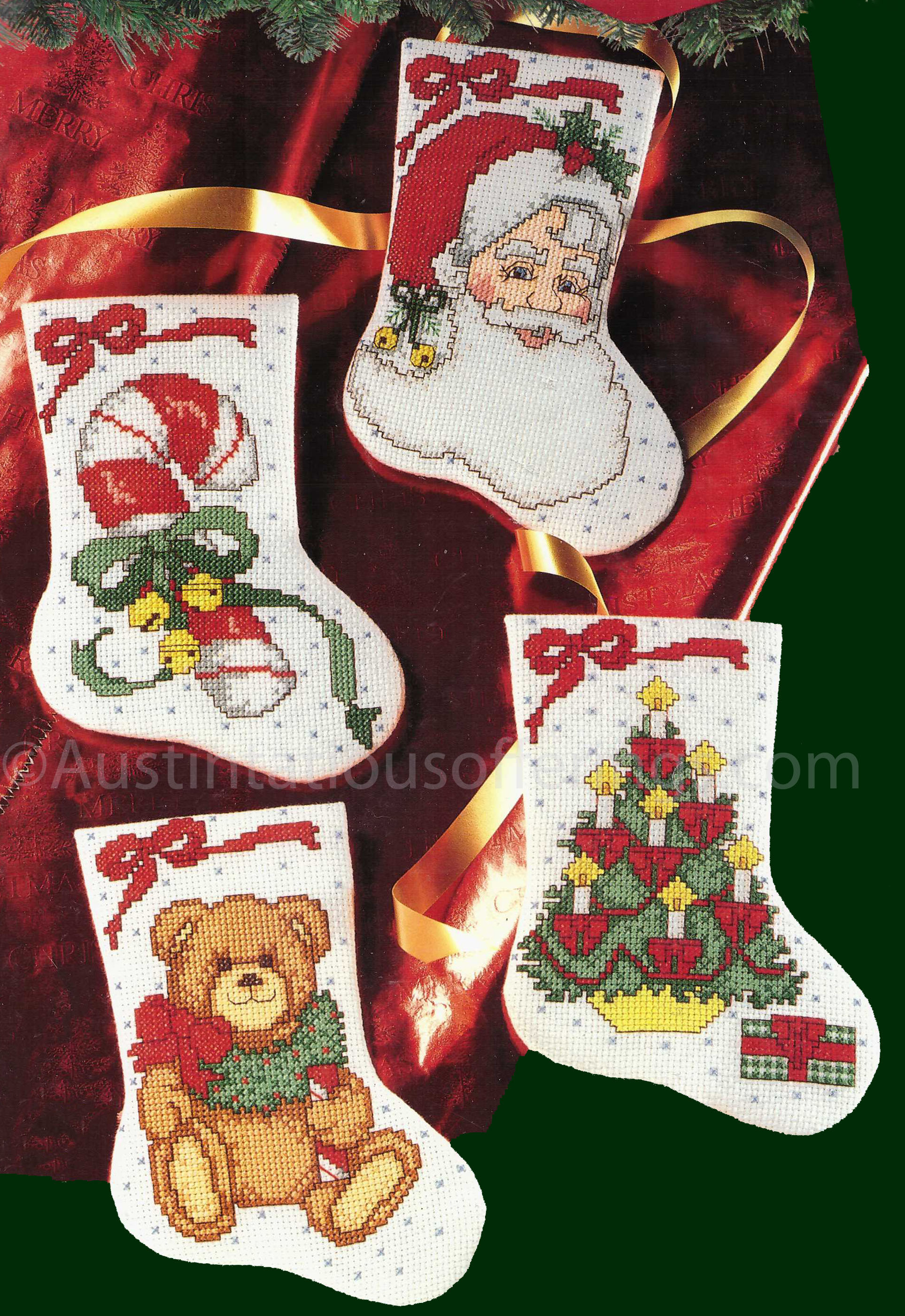 Classic Holiday Stocking Set Counted Cross Stitch Kit